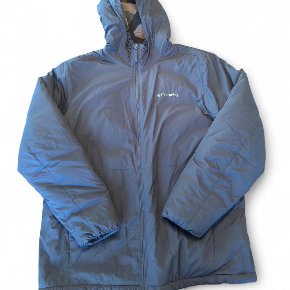 Columbia black jacket w/camo fleece lining